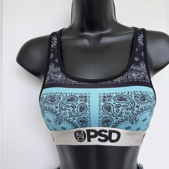 PSD Women's Paisley Sports Bra - Black and Teal (Small) - Picture 1 of 5